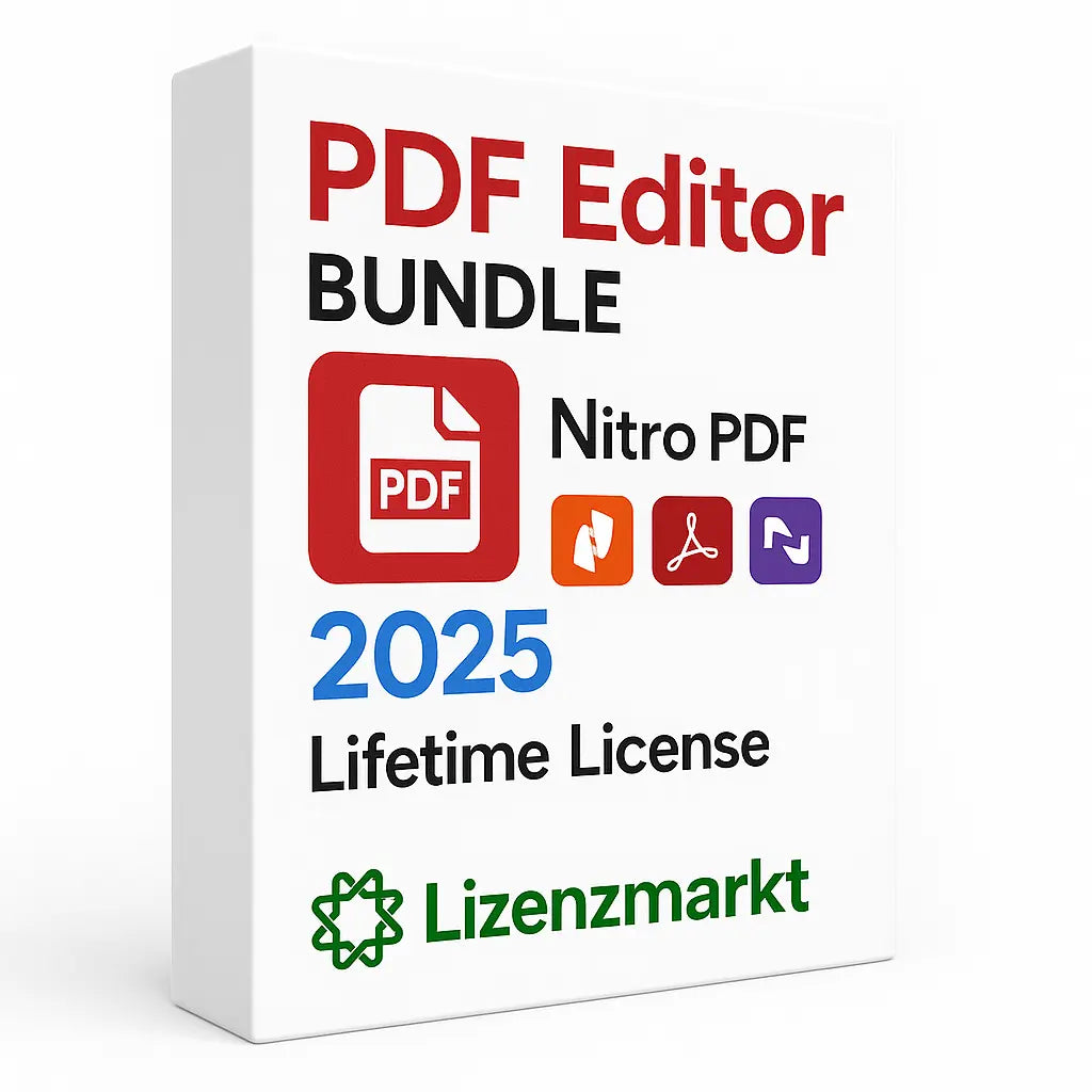 PDF Editor Bundle 2025 – Nitro PDF + Adobe Acrobat + Nuance Power PDF (Vollversion) Lizenzmarkt