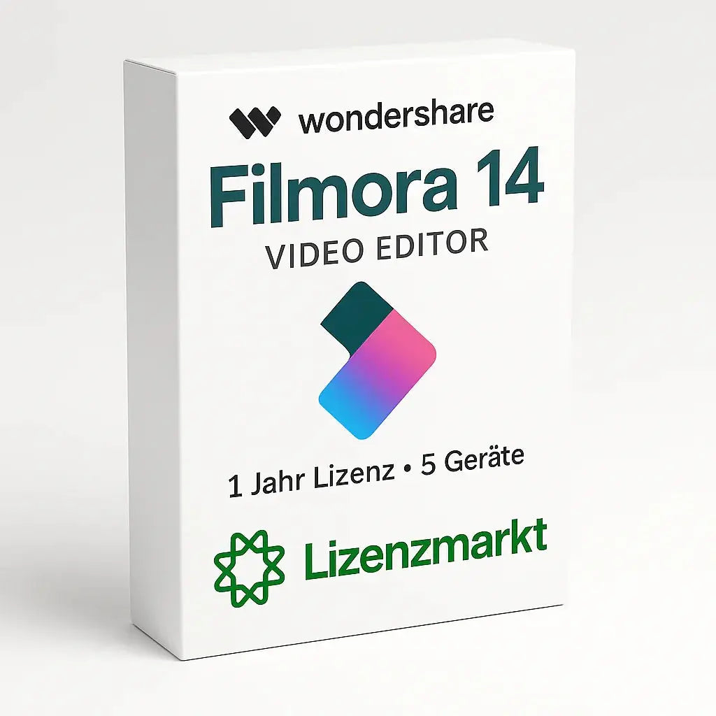 Wondershare Filmora 14 Video Editor – 1 Jahr Lizenz 5 Geräte Lizenzmarkt