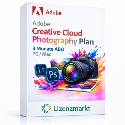 Adobe Creative Cloud Photography Plan – 3 Monate Abo (PC & Mac)