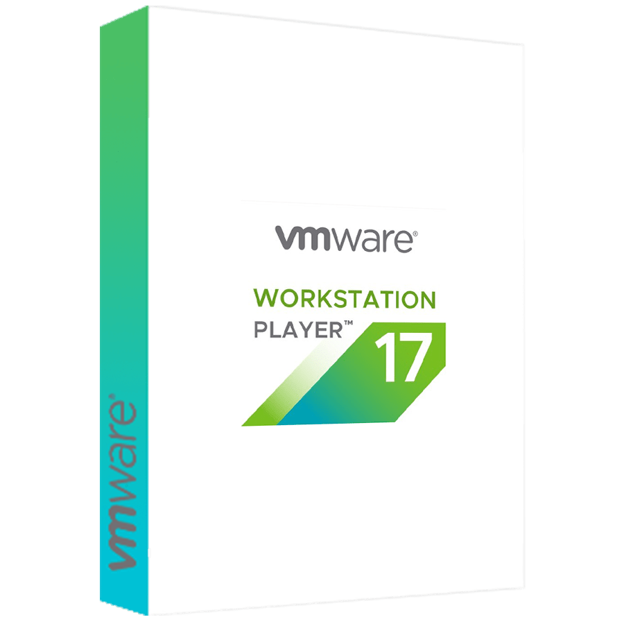 VMware Workstation Player 17 software box for Windows virtualization.