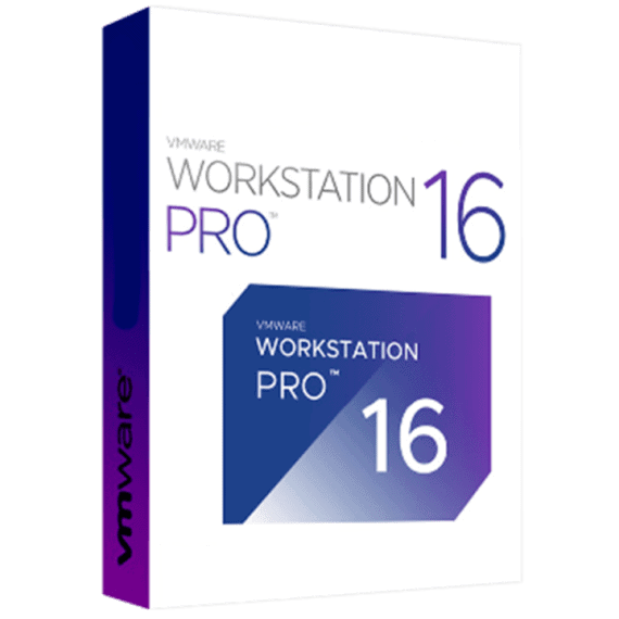 VMware Workstation Pro 16 software box packaging.
