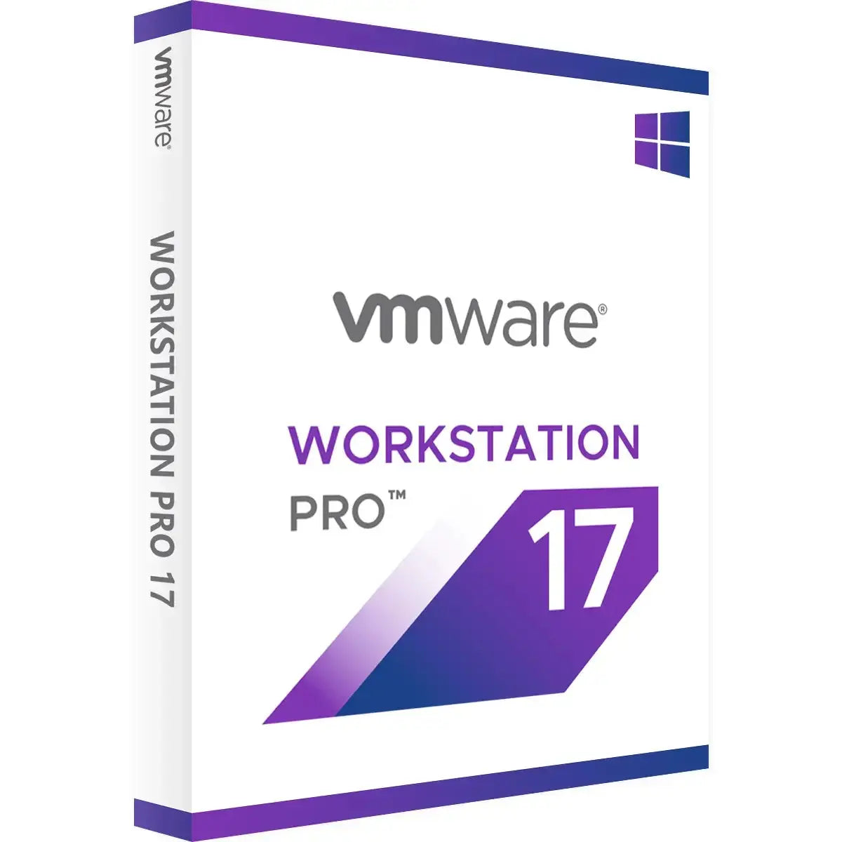 VMware Workstation Pro 17 for Windows retail box packaging.