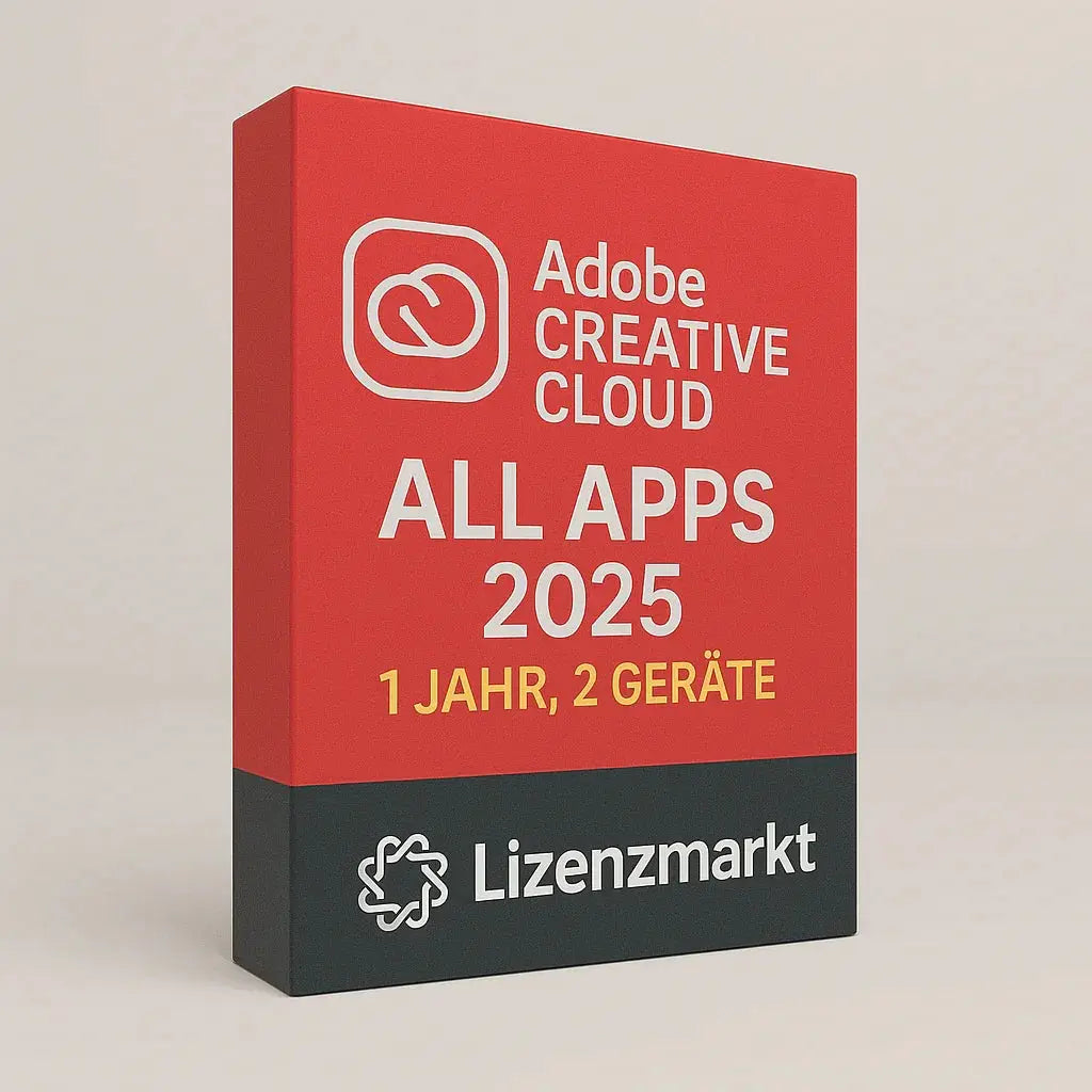 Adobe Creative Cloud – All Apps 2025 (1 Jahr, 2 Geräte) Lizenzmarkt