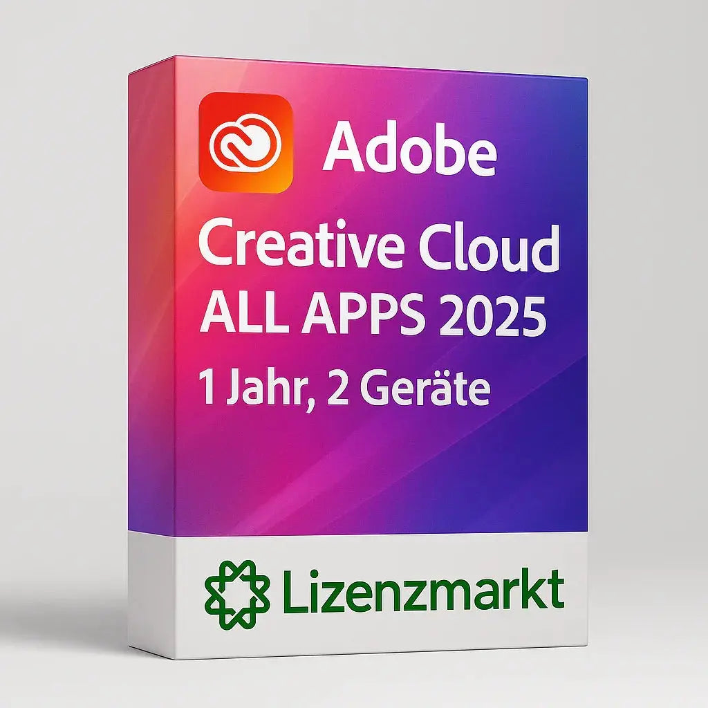Adobe Creative Cloud – All Apps 2025 (1 Jahr, 2 Geräte) Lizenzmarkt