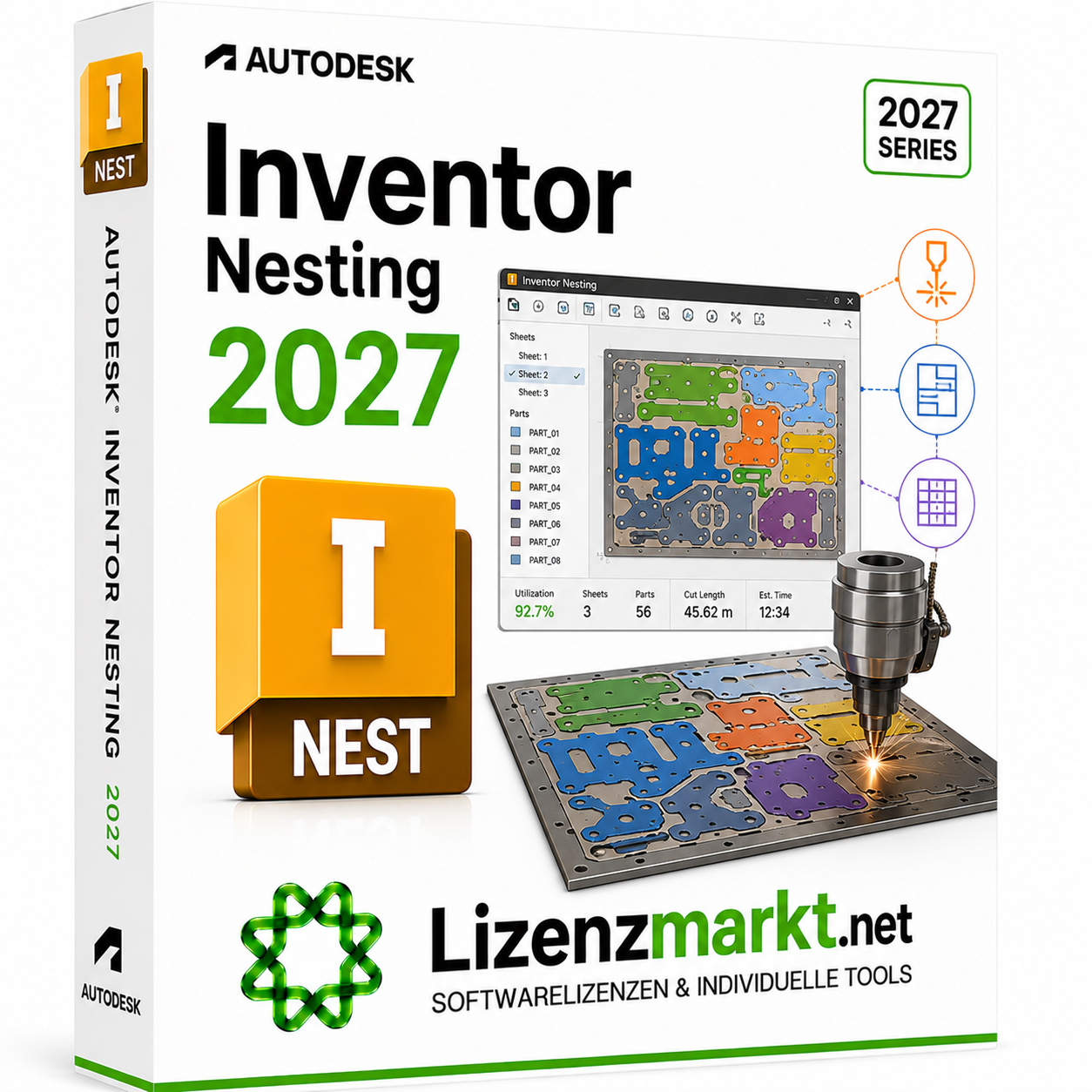 Autodesk Inventor Nesting 2027 – 3 Jahre Lizenz (Windows)