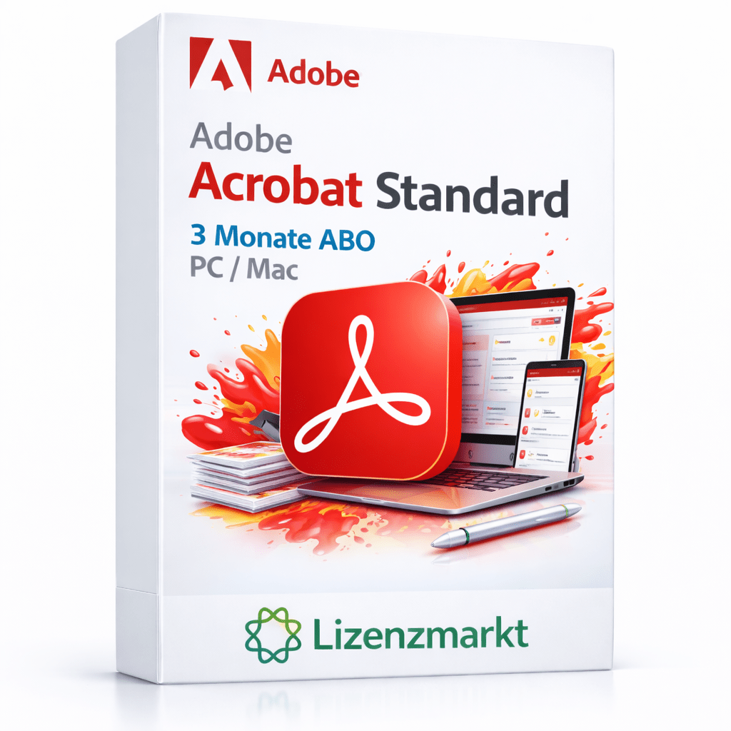 Adobe Acrobat Standard – 3 Monate Abo (PC &amp; Mac) - lizenzmarkt.netPDF Software