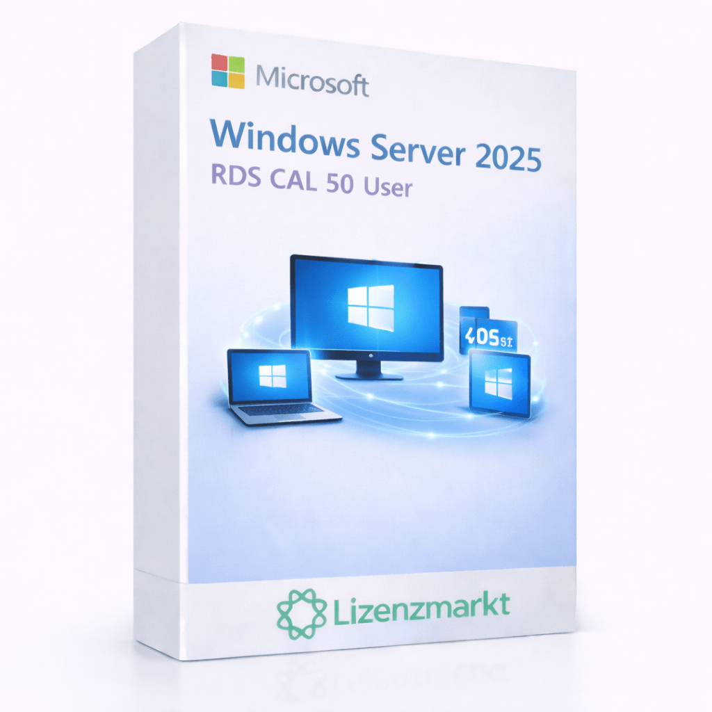 Microsoft Windows Server 2025 – RDS CAL 50 User - lizenzmarkt.netServer Software765717794993