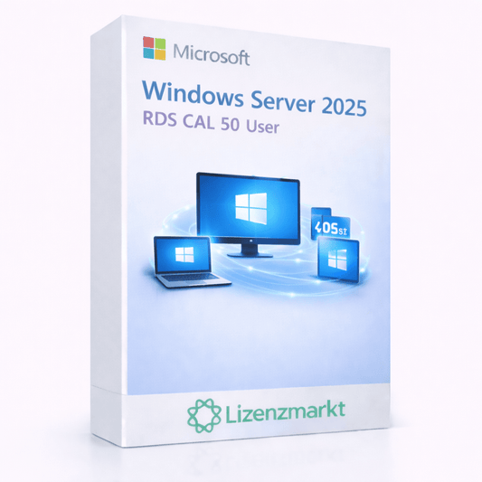 Microsoft Windows Server 2025 – RDS CAL 50 User - lizenzmarkt.netServer Software765717794993