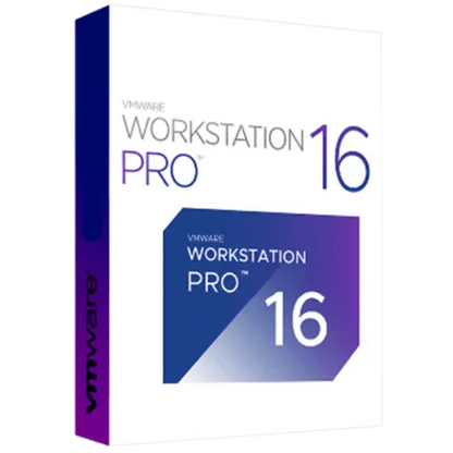 VMware Workstation Pro 16 software box packaging.
